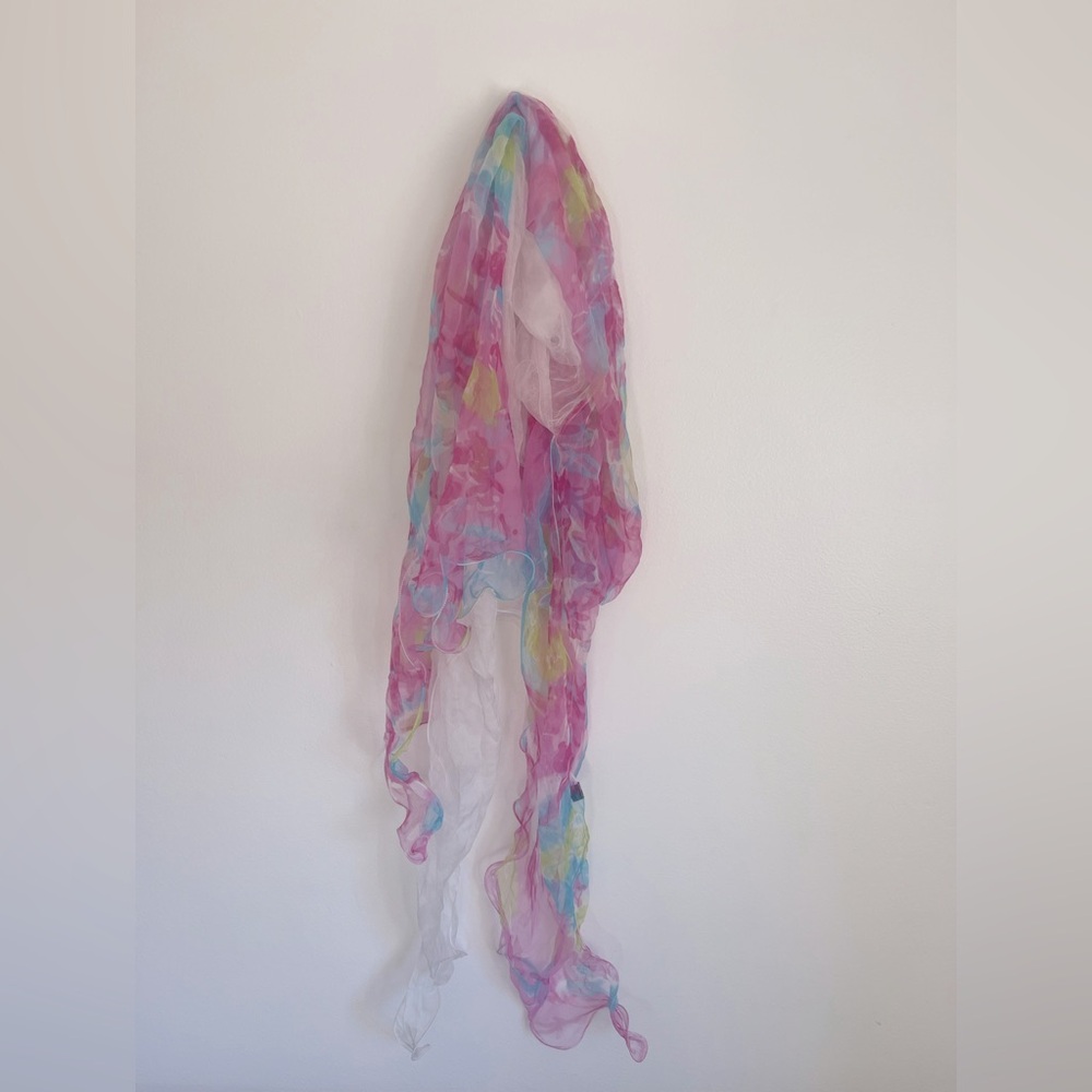 100% Silk Scarf gorgeous floral design !!